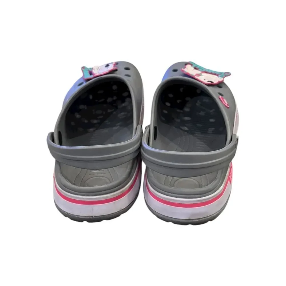 Kroki Women’s Men’s Gray Comfort Sandals Clogs Women's 10 Men's 9 Charms